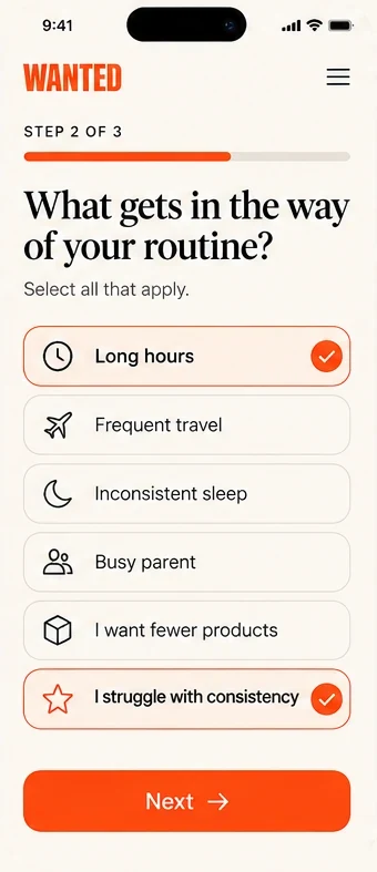 WANTED app: What gets in the way of your routine?